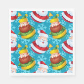 Weihnachtsmann und Freund mit Schneeflocke Serviette (Vorderseite)