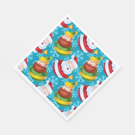 Weihnachtsmann und Freund mit Schneeflocke Serviette (Ecke)