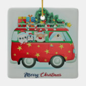 Weihnachtsmann und Freunde Keramikornament (Rückseite)