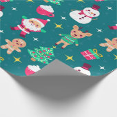 Weihnachtsmann und Freunde Umschlagpapier Geschenkpapier (Ecke)