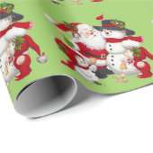 Weihnachtsmann und Freunde Umschlagpapier Geschenkpapier (Rolleneckpunkt)