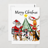 Weihnachtsmann und Freunde Weihnachten Cartoon Postkarte (Vorne/Hinten)