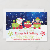 Weihnachtsmann und Freunde Weihnachtsausflug Kinde Einladung (Vorderseite)