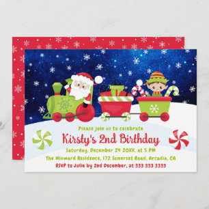 Weihnachtsmann und Freunde Weihnachtsausflug Kinde Einladung