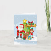 Weihnachtsmann und Freunde Weihnachtskarte Feiertagskarte (Vorderseite)