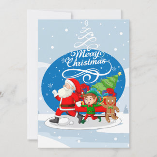 Weihnachtsmann und Freunde Weihnachtskarte Feiertagskarte