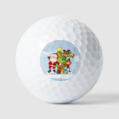 Weihnachtsmann und Freunde Weihnachtskarte Golfball (Vorderseite)