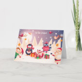 Weihnachtsmann und Freunde Weihnachtskarte Karte (Vorderseite)