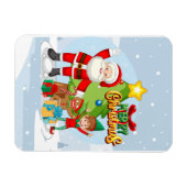 Weihnachtsmann und Freunde Weihnachtskarte Magnet (Horizontal)