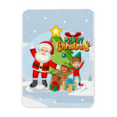 Weihnachtsmann und Freunde Weihnachtskarte Magnet (Vertikal)
