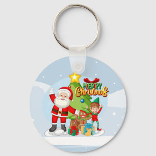 Weihnachtsmann und Freunde Weihnachtskarte Schlüsselanhänger