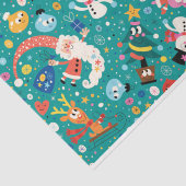 Weihnachtsmann und frohe Freunde Seidenpapier (Ausschnitt)