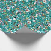 Weihnachtsmann und frohe FreundeMuster Geschenkpapier (Ecke)