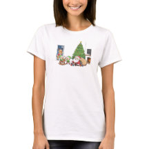 weihnachtsmann und geschenk