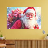 Weihnachtsmann und Geschenke Leinwanddruck (Insitu (Wohnzimmer))