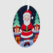 Weihnachtsmann und Geschenke Ornament (Vorderseite)