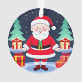Weihnachtsmann und Geschenke Ornament (Rückseite)