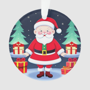Weihnachtsmann und Geschenke Ornament