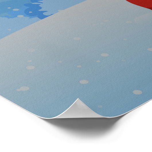 Weihnachtsmann und Geschenke Poster (Ecke)