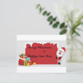 Weihnachtsmann und Geschenke Postkarte (Stehend Vorderseite)