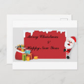 Weihnachtsmann und Geschenke Postkarte (Vorne/Hinten)