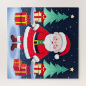 Weihnachtsmann und Geschenke Puzzle (Horizontal)