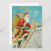 Weihnachtsmann und Geschenke Winter Feiertagskarte (Vorne/Hinten)