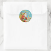 Weihnachtsmann und Geschenke Winter Runder Aufkleber (Tasche)