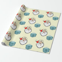 Weihnachtsmann und Geschenkpapier