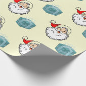 Weihnachtsmann und Geschenkpapier (Ecke)