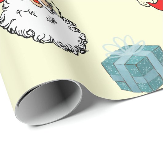 Weihnachtsmann und Geschenkpapier (Rolleneckpunkt)