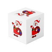 Weihnachtsmann und Geschenktüte Würfel (Rückseite Schrägansicht)