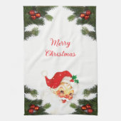 Weihnachtsmann und Grüne Weihnachtsküche Handtüche Geschirrtuch (Vertikal)