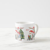 Weihnachtsmann und Helfer Personalisierte Kinder T Espressotasse (Vorderseite Rechts)