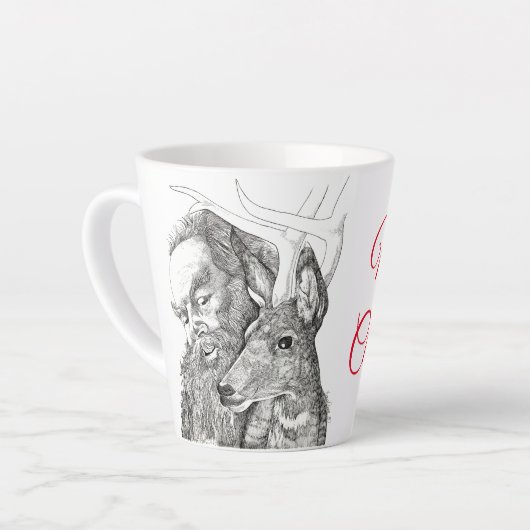 Weihnachtsmann und Hirsch Milchtasse (Linke Ecke)