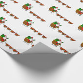 Weihnachtsmann und Huhn-Packpapier Geschenkpapier (Ecke)