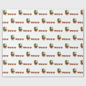 Weihnachtsmann und Huhn-Packpapier Geschenkpapier (Flach)