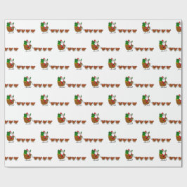 Weihnachtsmann und Huhn-Packpapier Geschenkpapier