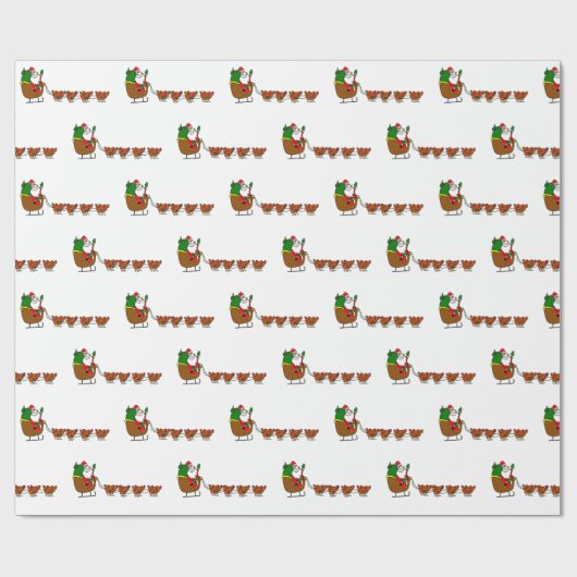 Weihnachtsmann und Huhn-Packpapier Geschenkpapier (Flach)