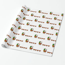 Weihnachtsmann und Huhn-Packpapier Geschenkpapier
