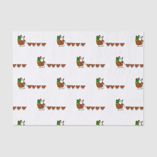 Weihnachtsmann und Huhn-Seidenpapier Seidenpapier (Vorderseite)