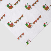 Weihnachtsmann und Huhn-Seidenpapier Seidenpapier (Ausschnitt)