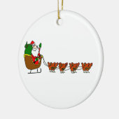Weihnachtsmann und Huhn-Verzierung Keramik Ornament (Links)