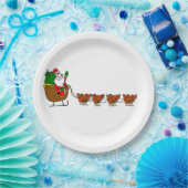 Weihnachtsmann und Hühnerpapier Pappteller (Party)