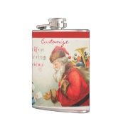 Weihnachtsmann und Junge Vintag Nostalgie Weihnach Flachmann (Links)