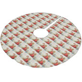 Weihnachtsmann und Junge Vintag Nostalgie Weihnach Polyester Weihnachtsbaumdecke (Schrägansicht)