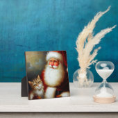 Weihnachtsmann und Katze 2 Fotoplatte (InSitu)
