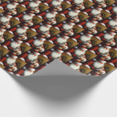 Weihnachtsmann und Katze 3 Geschenkpapier (Ecke)