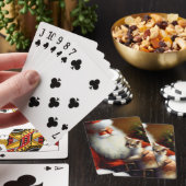 Weihnachtsmann und Katze (3) Spielkarten (In Situ)