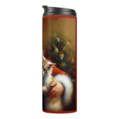 Weihnachtsmann und Katze 3 Thermosbecher (Nach rechts gedreht)